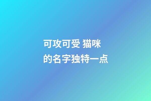 可攻可受 猫咪的名字独特一点